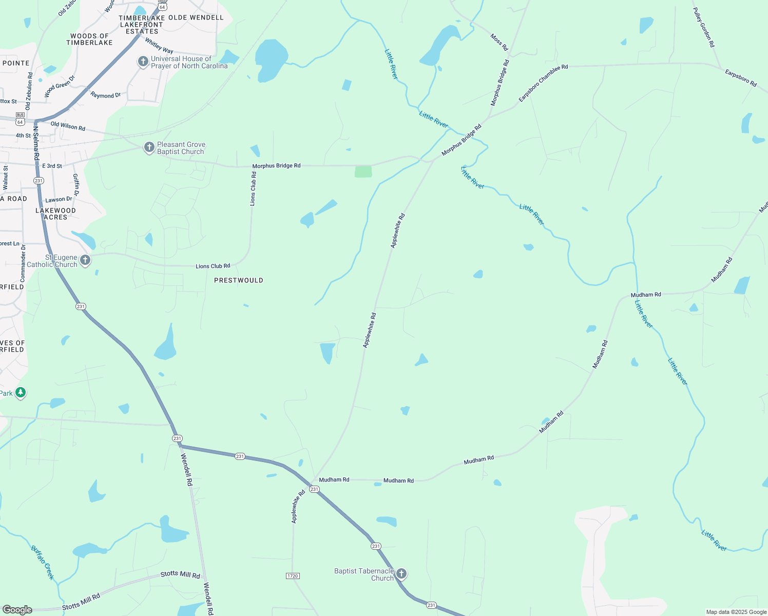 map of restaurants, bars, coffee shops, grocery stores, and more near 10 Price Hocutt Road in Wendell