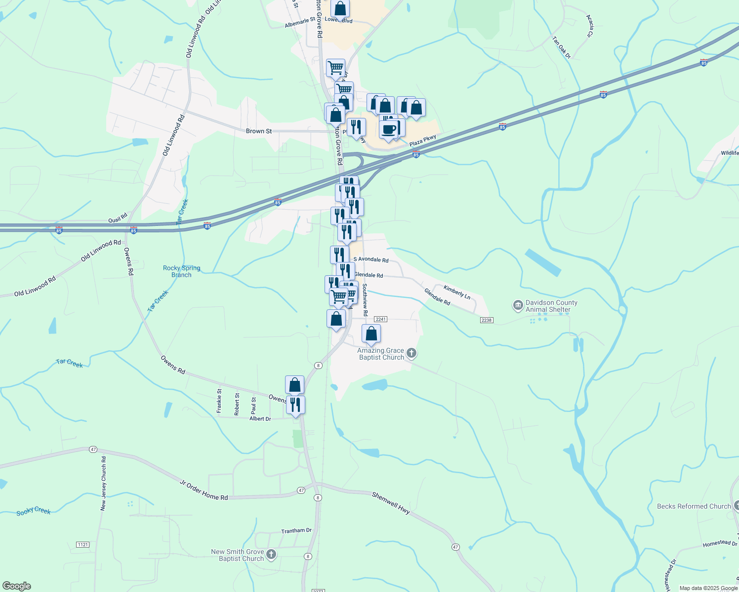 map of restaurants, bars, coffee shops, grocery stores, and more near 1912 Southview Rd in Lexington