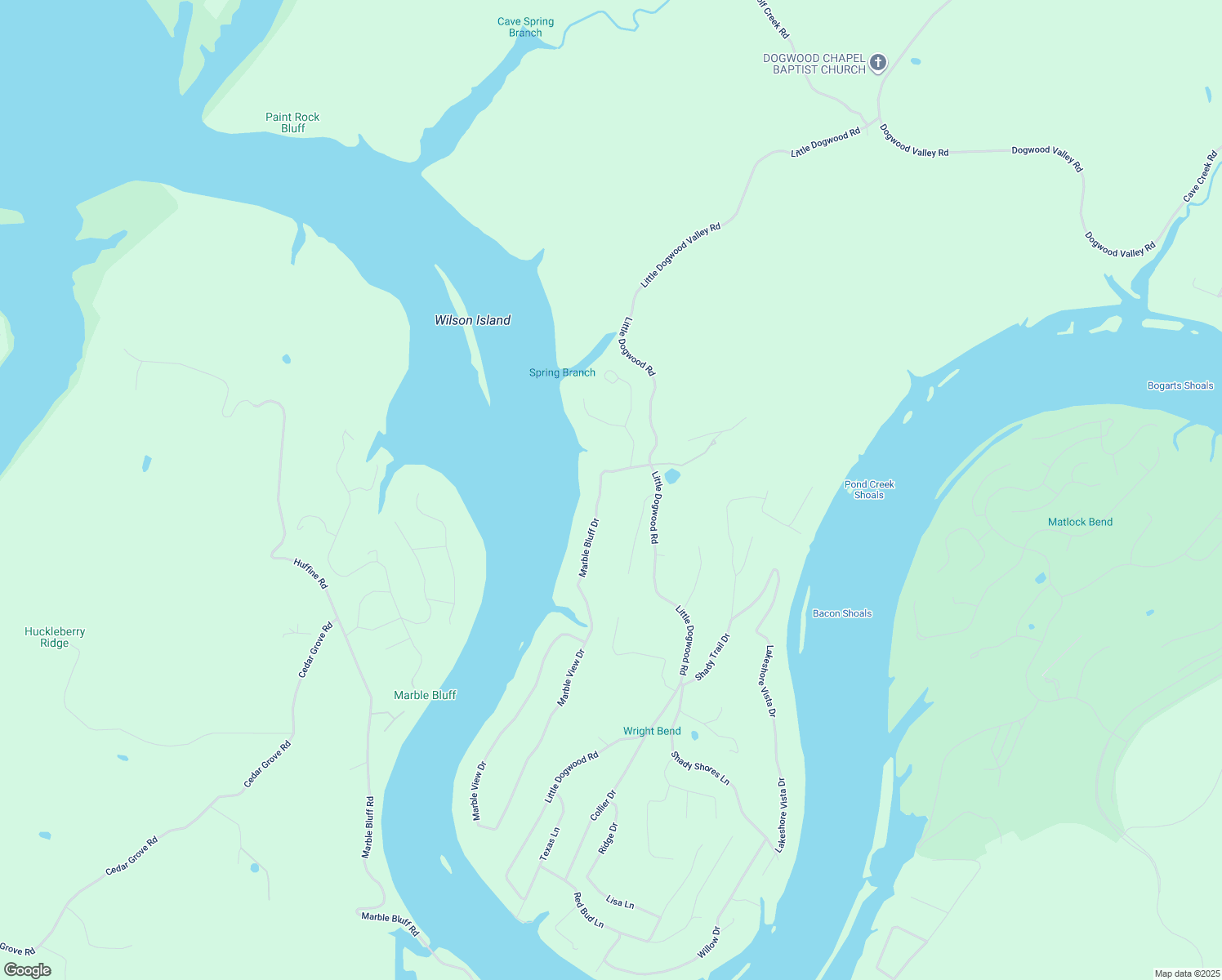 map of restaurants, bars, coffee shops, grocery stores, and more near 135 Marble Bluff Drive in Kingston