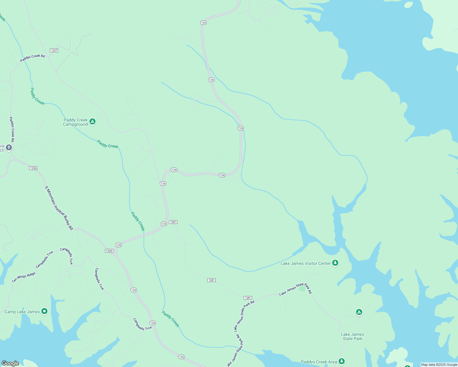 map of restaurants, bars, coffee shops, grocery stores, and more near 5973 North Carolina 126 in Nebo