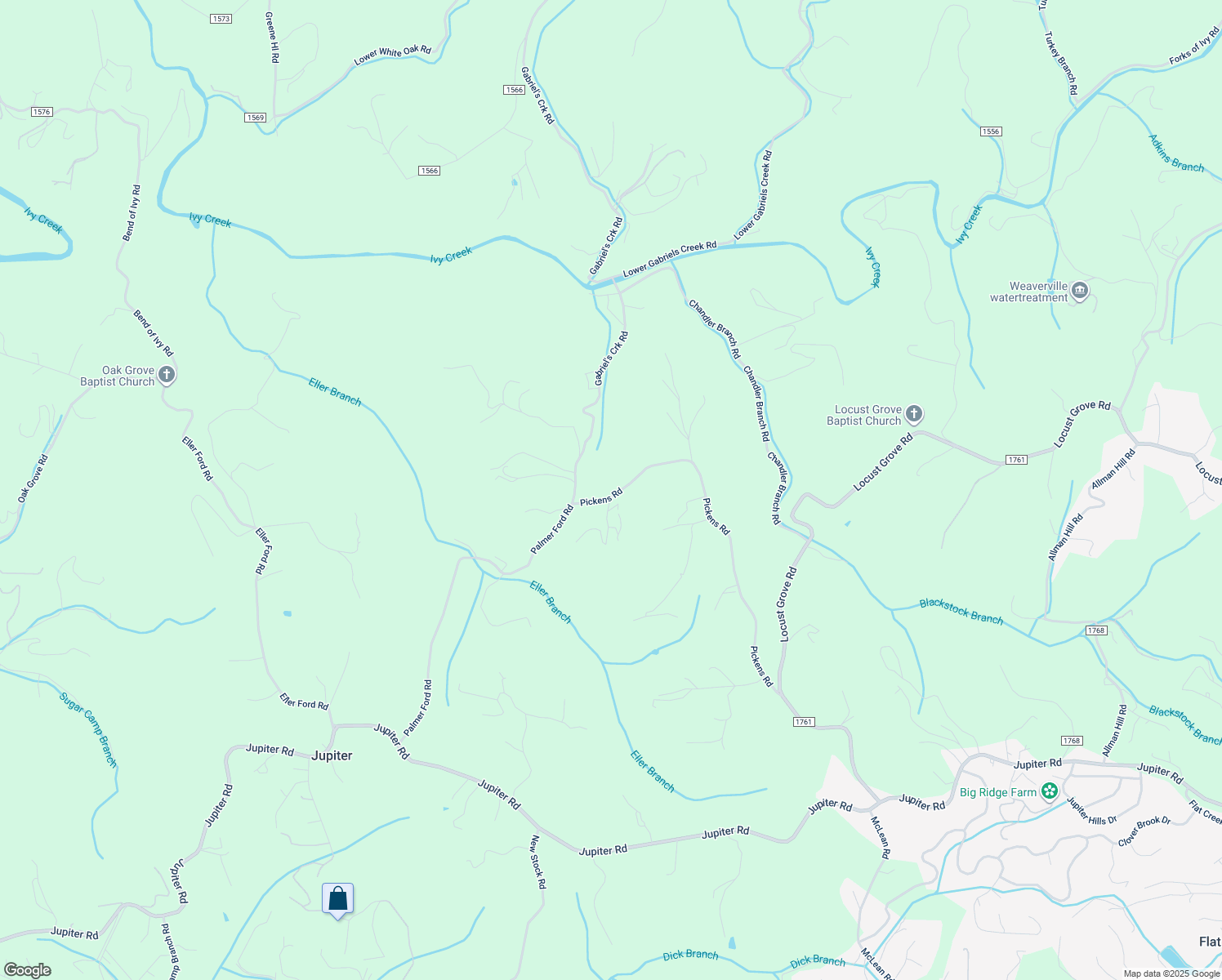 map of restaurants, bars, coffee shops, grocery stores, and more near 239 Pickens Road in Weaverville