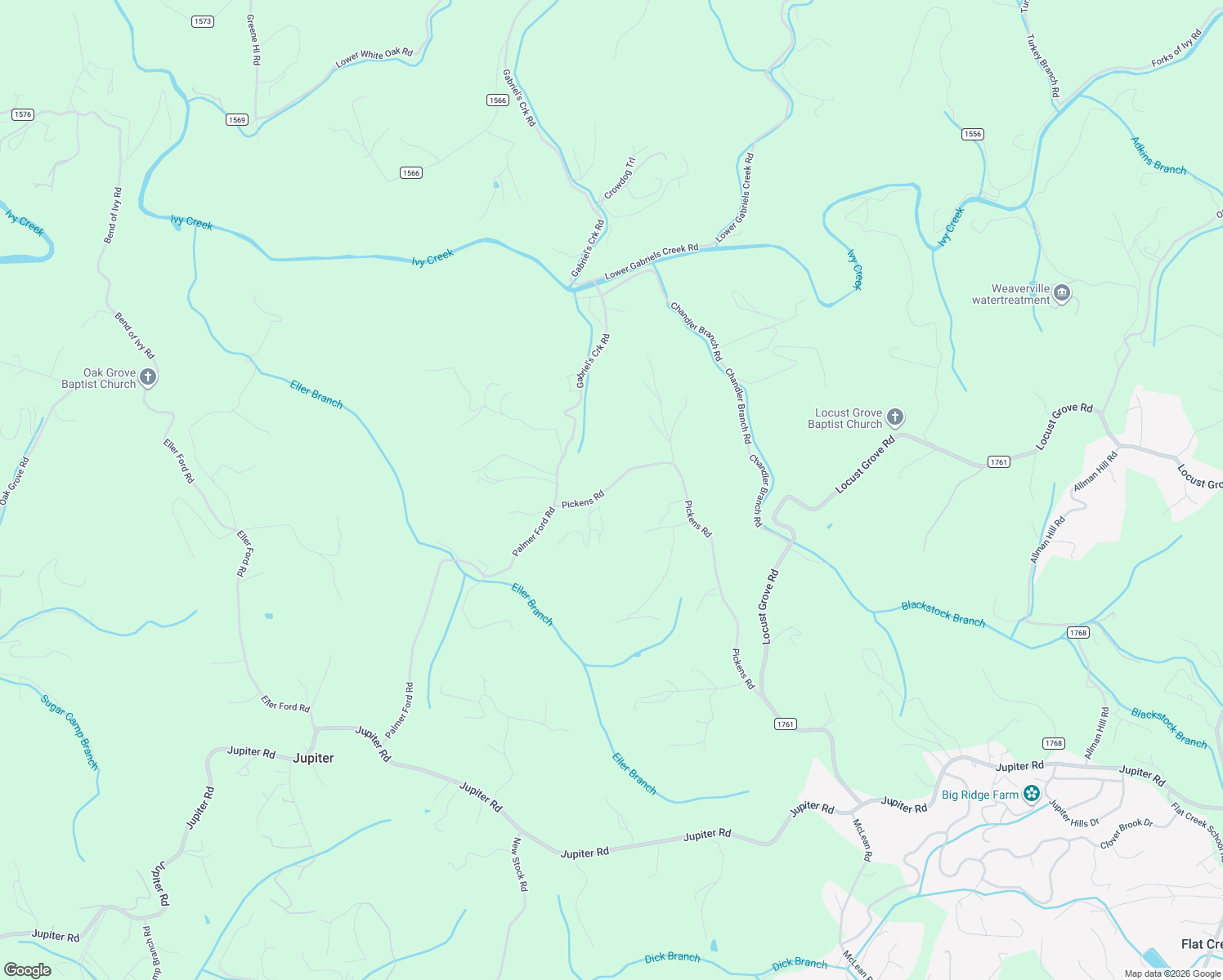 map of restaurants, bars, coffee shops, grocery stores, and more near 230 Pickens Road in Weaverville