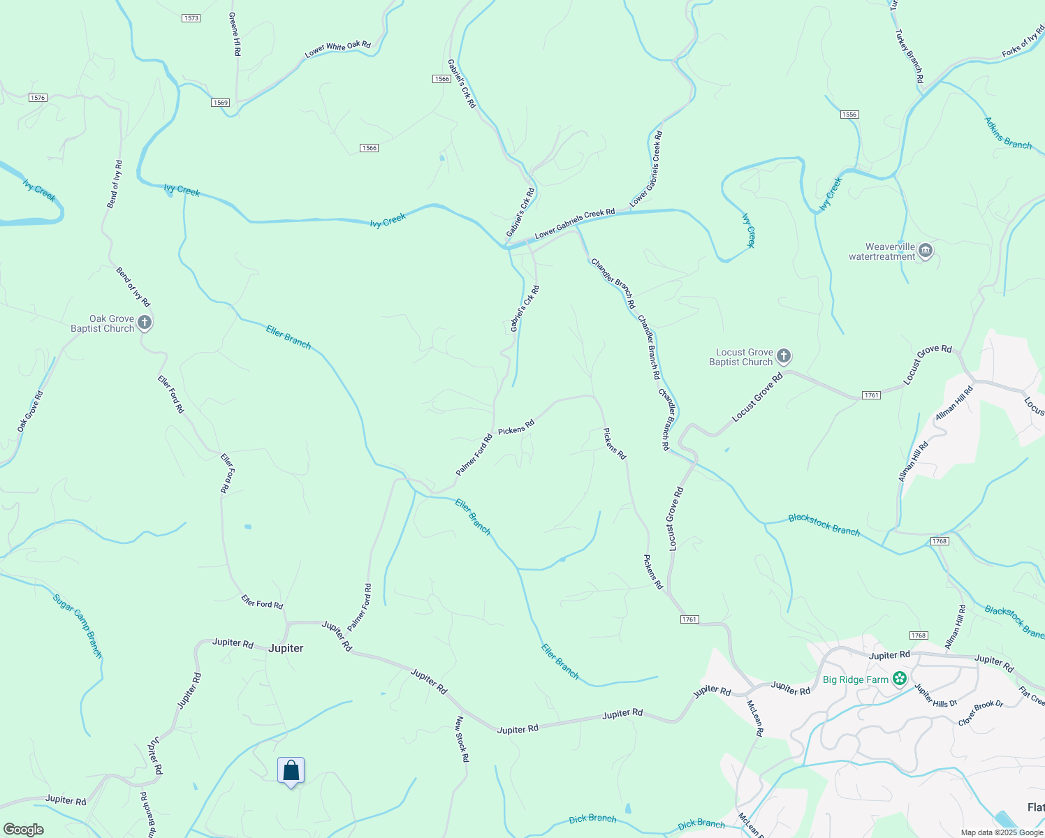 map of restaurants, bars, coffee shops, grocery stores, and more near 239 Pickens Road in Weaverville