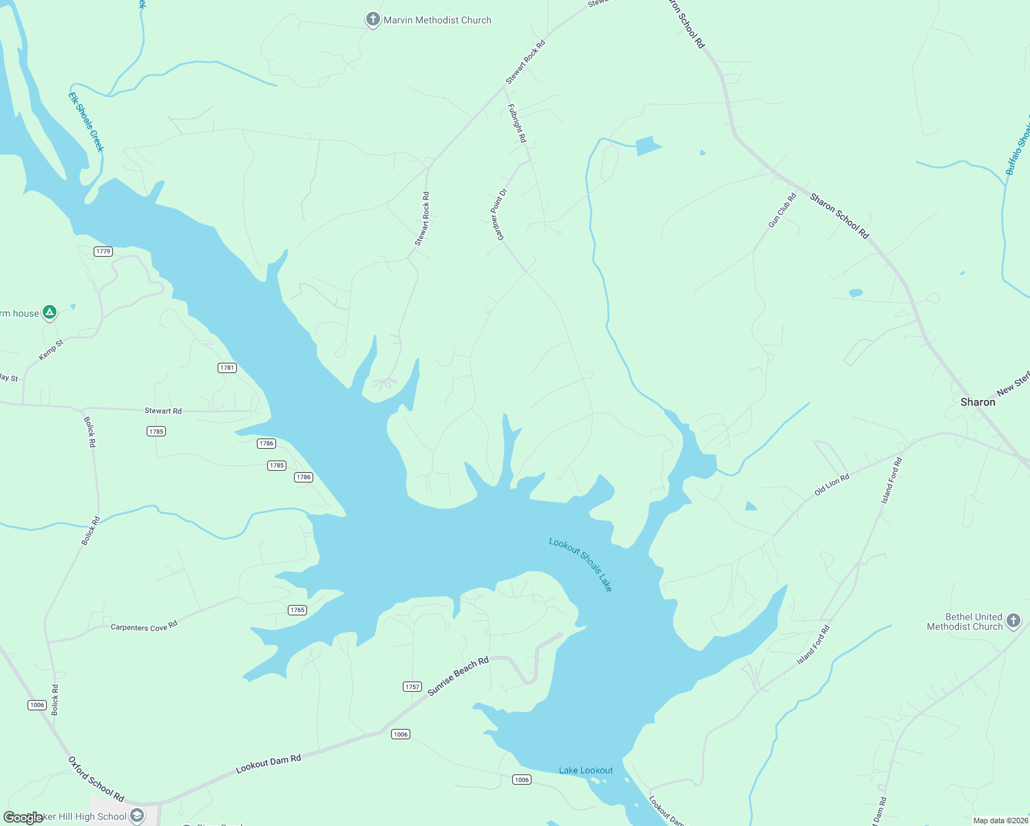 map of restaurants, bars, coffee shops, grocery stores, and more near 154 Oak Point Lane in Stony Point