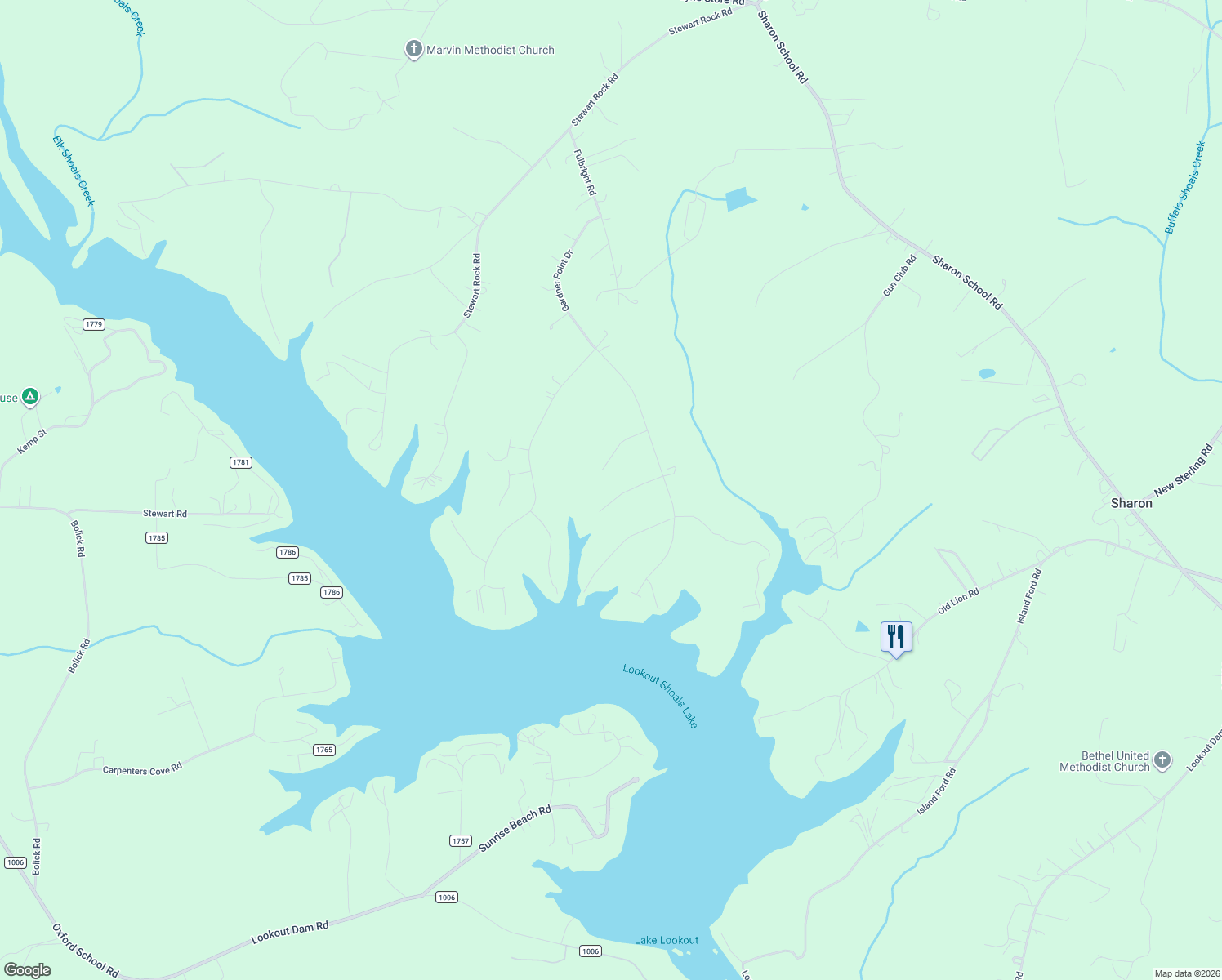 map of restaurants, bars, coffee shops, grocery stores, and more near 141 Pebble Creek Drive in Stony Point