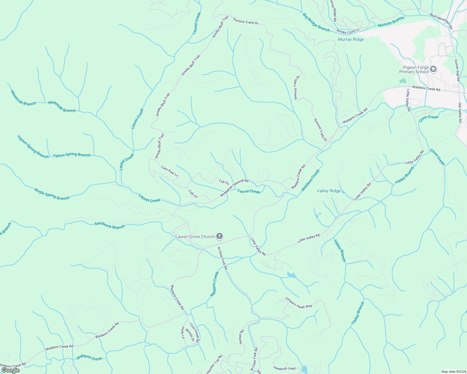 map of restaurants, bars, coffee shops, grocery stores, and more near 2876 McMahan Sawmill Road in Sevierville