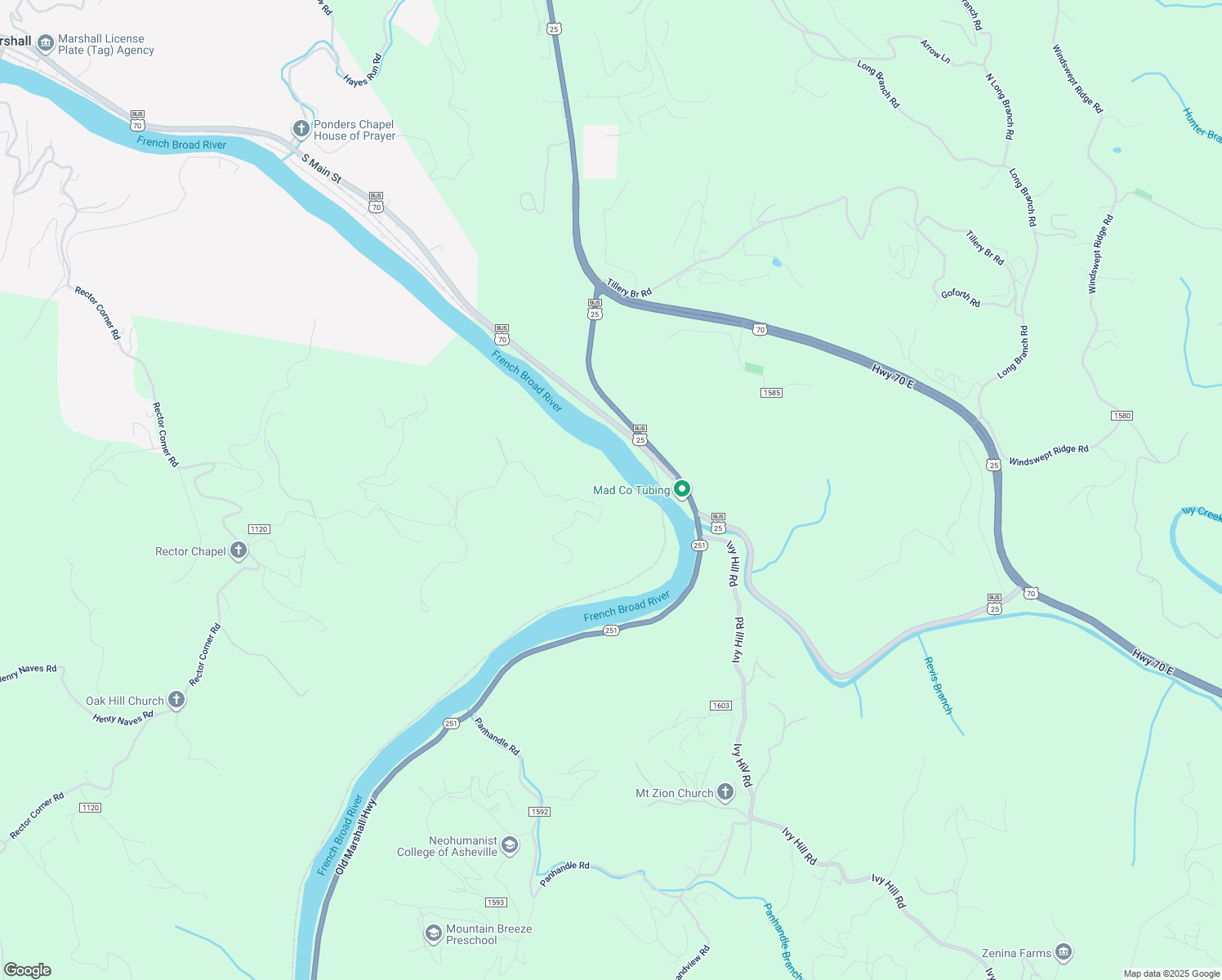 map of restaurants, bars, coffee shops, grocery stores, and more near 673 Cabin Hollow Drive in Marshall