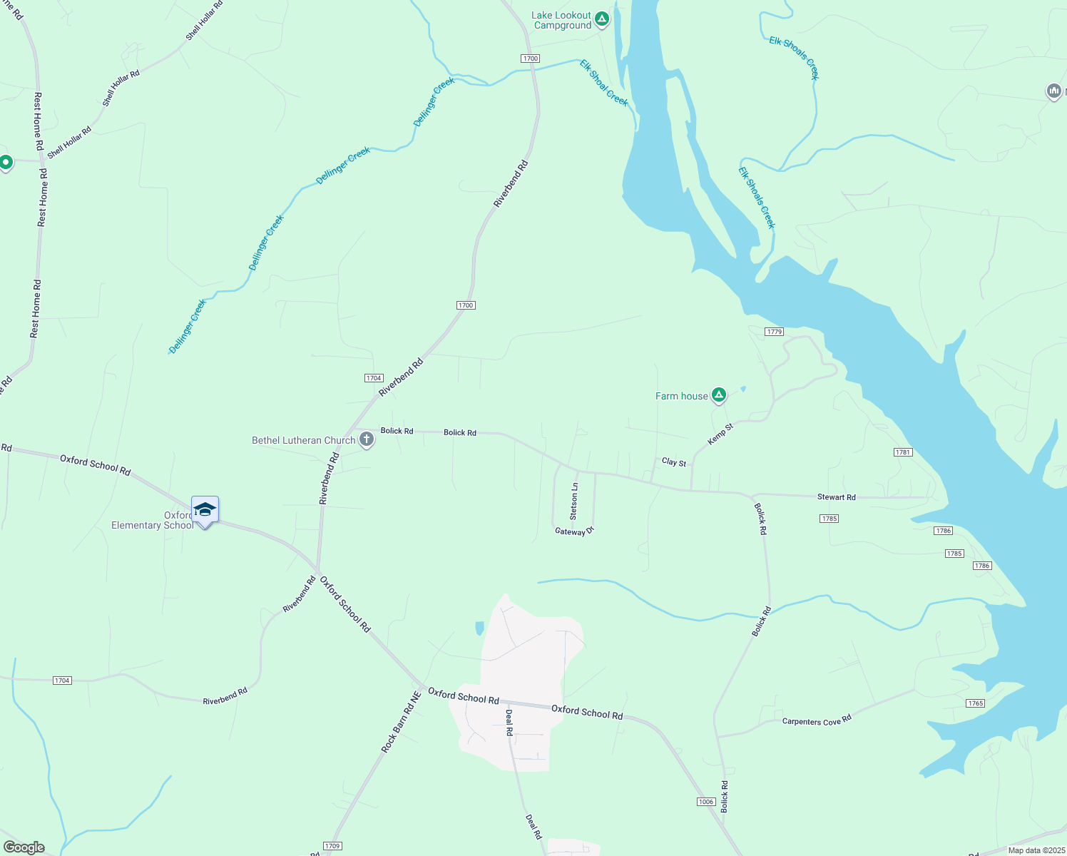 map of restaurants, bars, coffee shops, grocery stores, and more near 5470 Bolick Road in Claremont