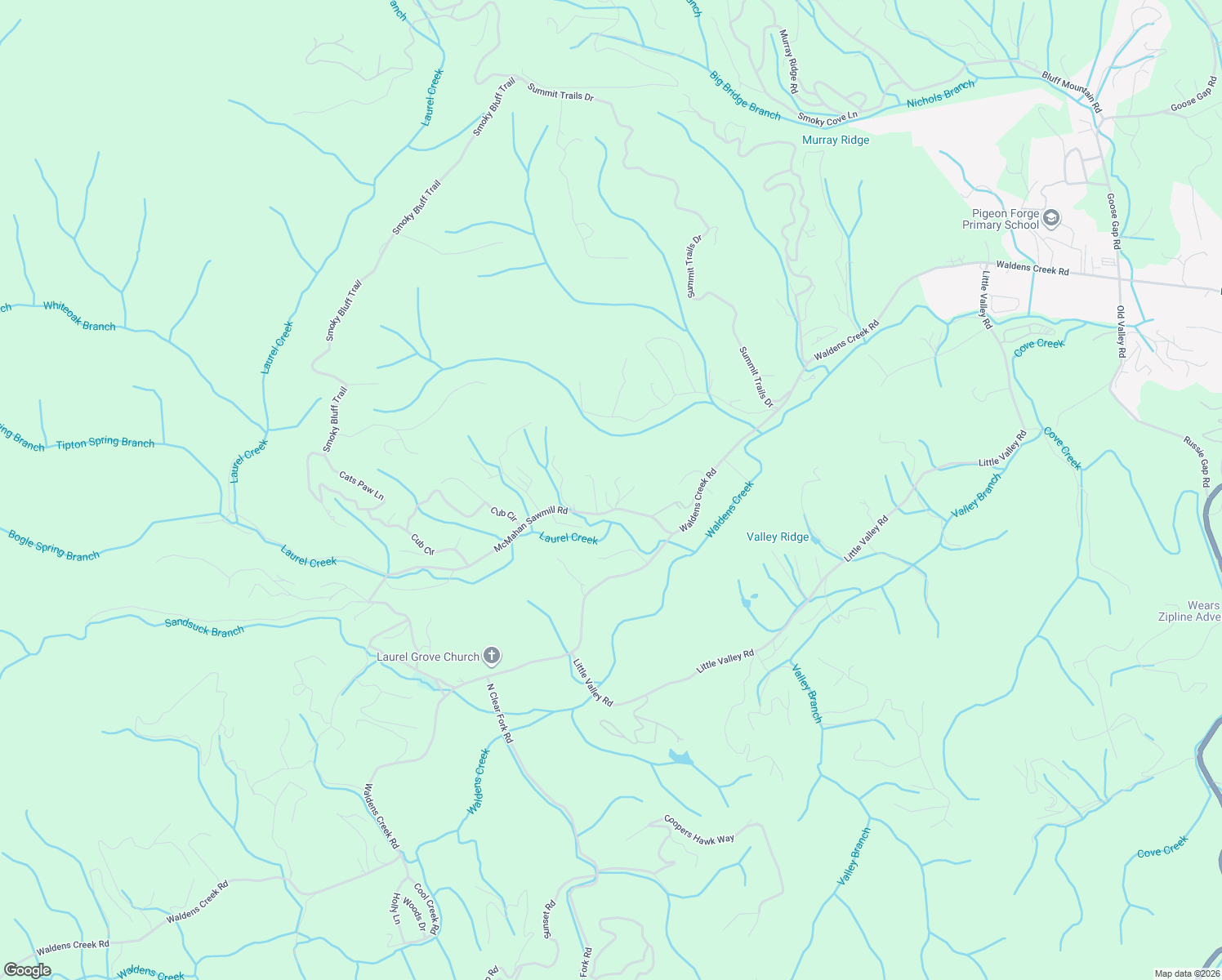 map of restaurants, bars, coffee shops, grocery stores, and more near 2929 McMahan Sawmill Road in Sevierville