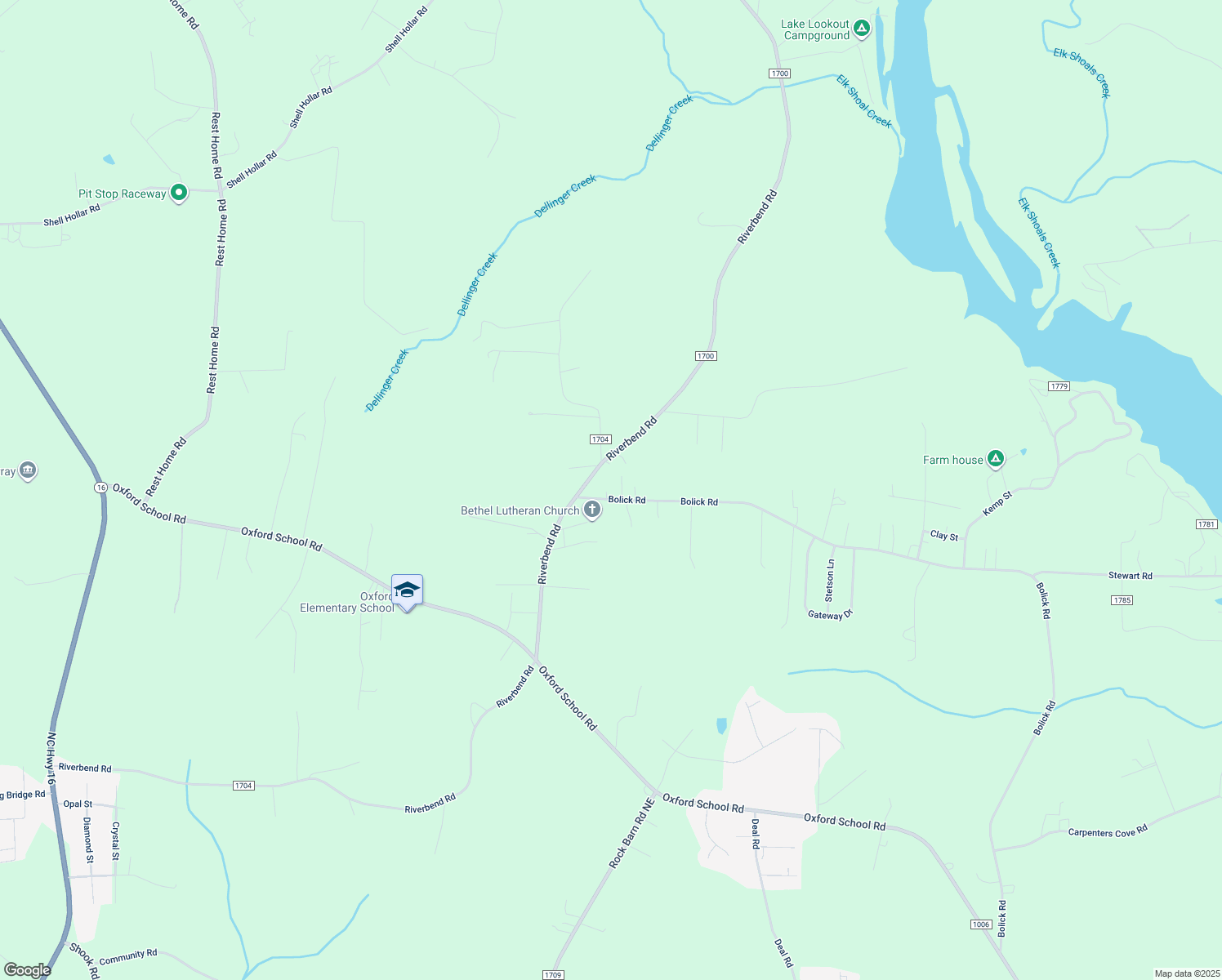 map of restaurants, bars, coffee shops, grocery stores, and more near 5728 Bolick Road in Claremont
