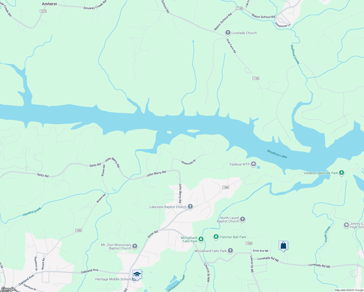 map of restaurants, bars, coffee shops, grocery stores, and more near 3101 Bear Paw Avenue in Valdese