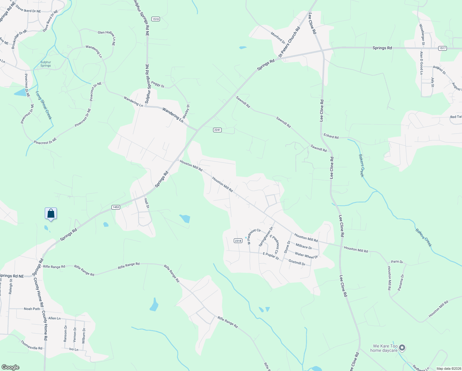 map of restaurants, bars, coffee shops, grocery stores, and more near 1216 Houston Mill Rd in Conover