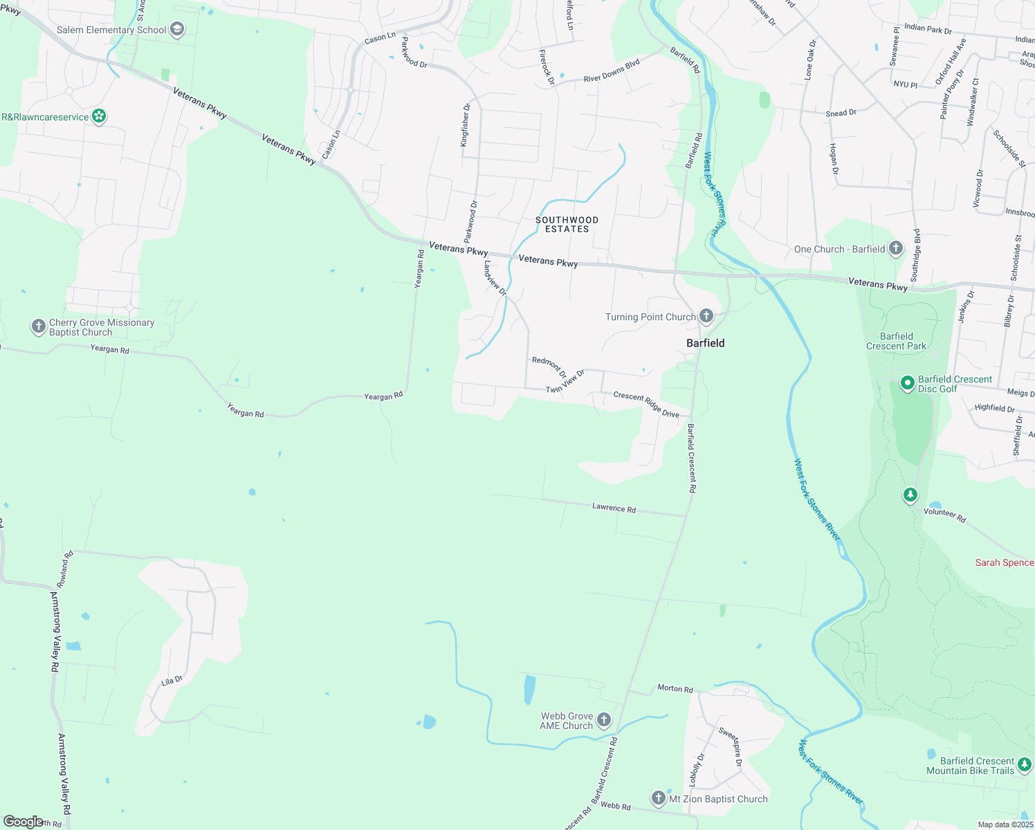 map of restaurants, bars, coffee shops, grocery stores, and more near 1003 Twin View Drive in Murfreesboro
