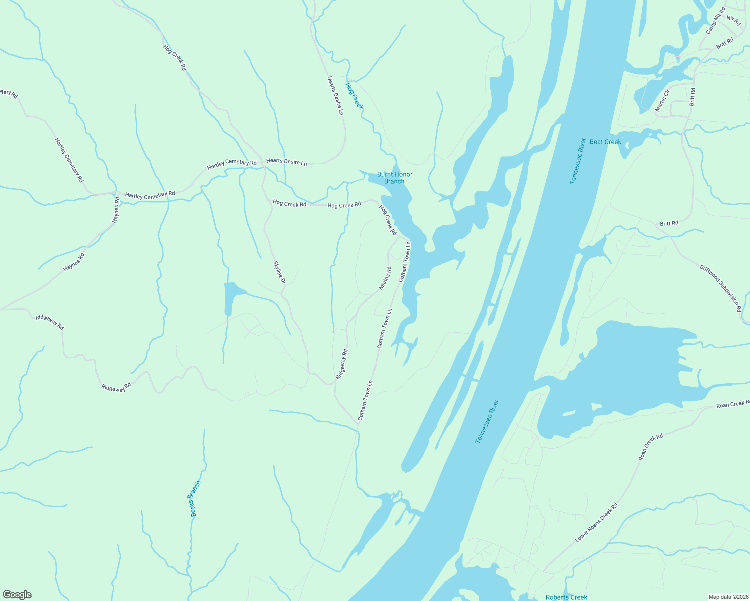 map of restaurants, bars, coffee shops, grocery stores, and more near 2700 Ridgeway Drive in Sugar Tree