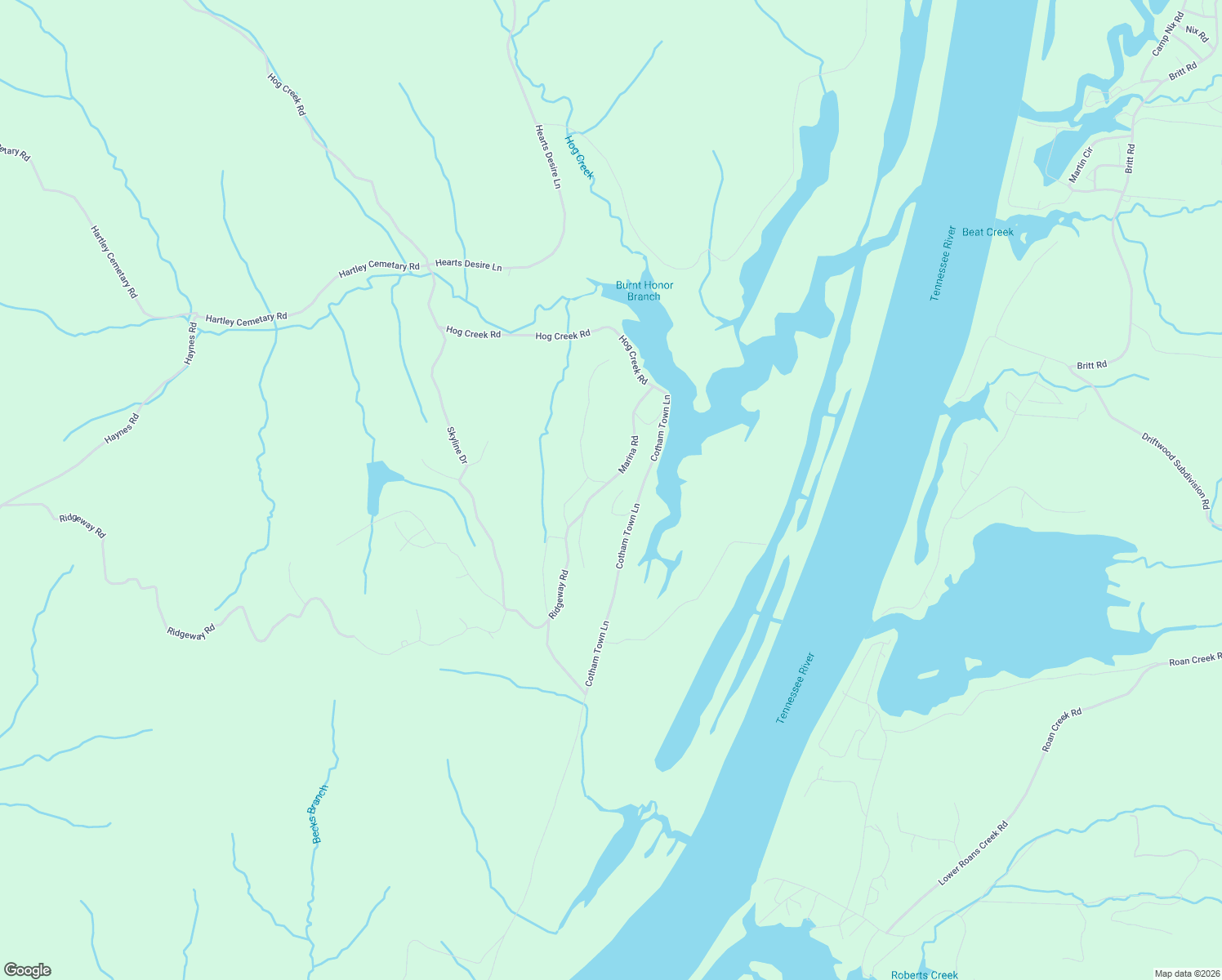 map of restaurants, bars, coffee shops, grocery stores, and more near 2700 Ridgeway Drive in Sugar Tree