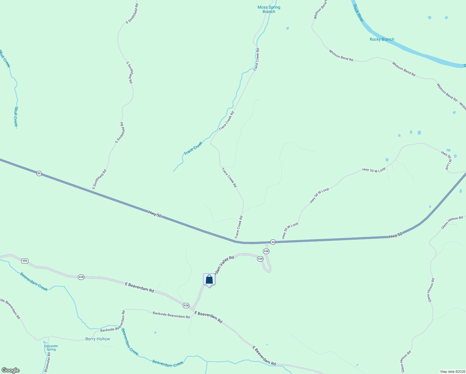 map of restaurants, bars, coffee shops, grocery stores, and more near 2159 Trace Creek Road in Centerville