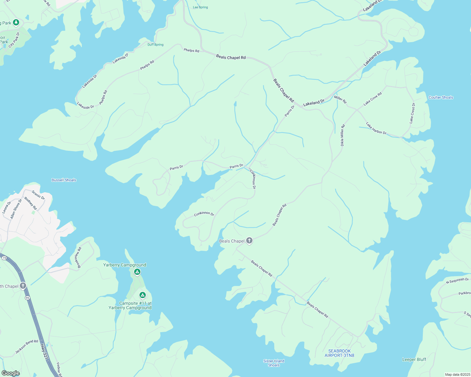 map of restaurants, bars, coffee shops, grocery stores, and more near 145 Glen Mar Drive in Lenoir City