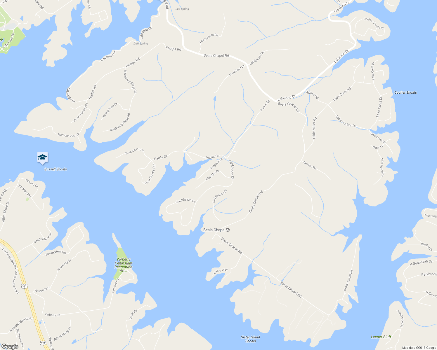 map of restaurants, bars, coffee shops, grocery stores, and more near 145 Glen Mar Drive in Lenoir City