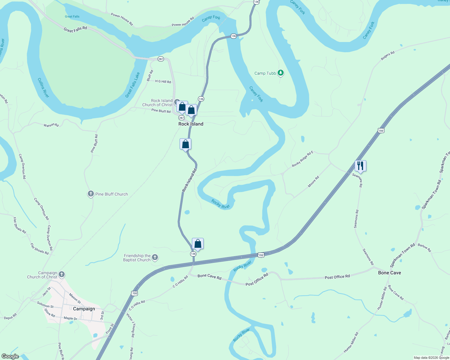map of restaurants, bars, coffee shops, grocery stores, and more near 4042 Rocky Ridge Road East in Rock Island