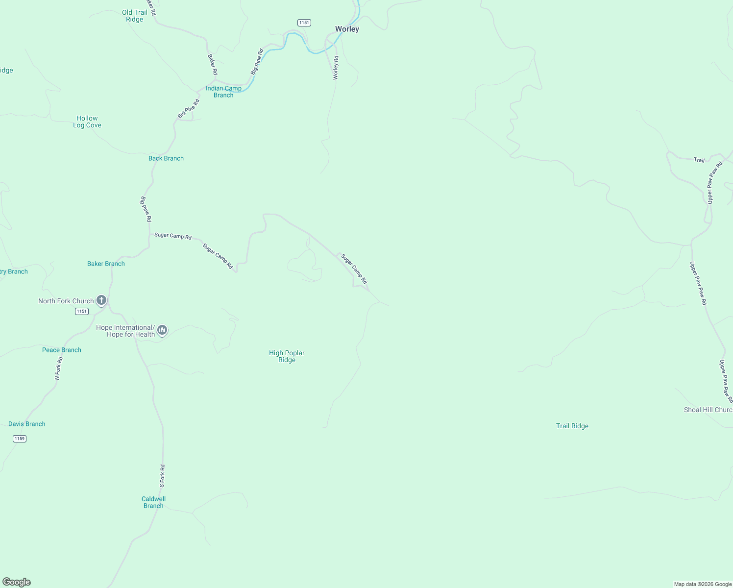 map of restaurants, bars, coffee shops, grocery stores, and more near Sugar Camp Road in Marshall