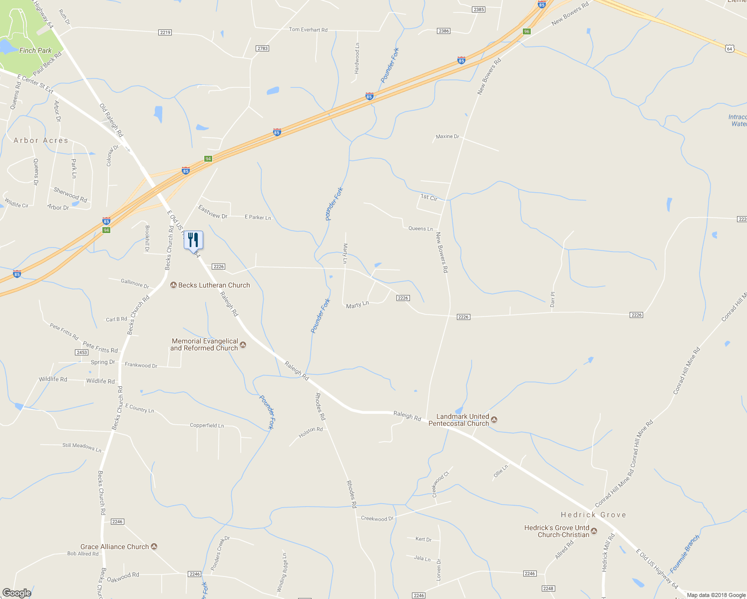 map of restaurants, bars, coffee shops, grocery stores, and more near 421 Marty Lane in Lexington