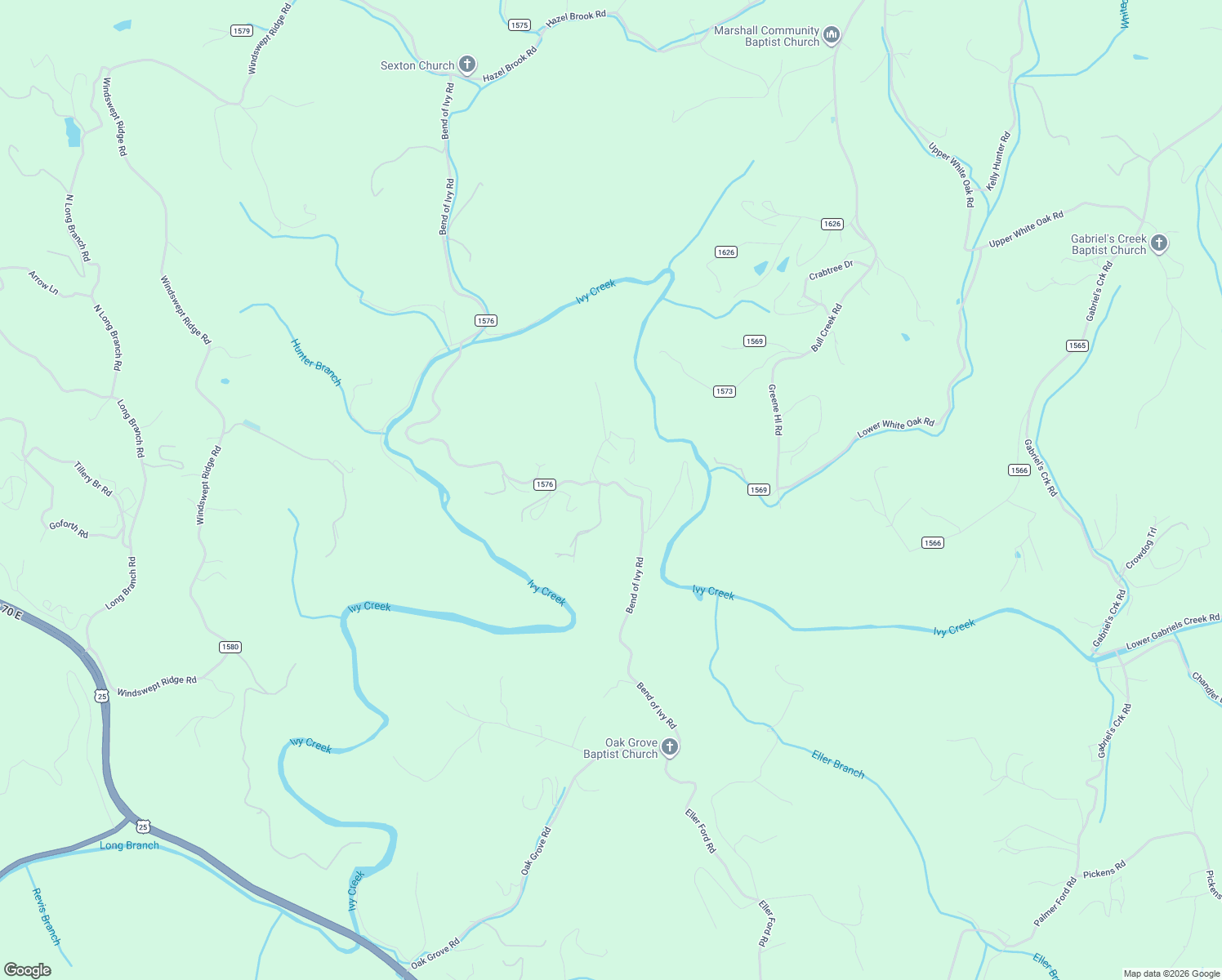 map of restaurants, bars, coffee shops, grocery stores, and more near 98 River Top Road in Marshall