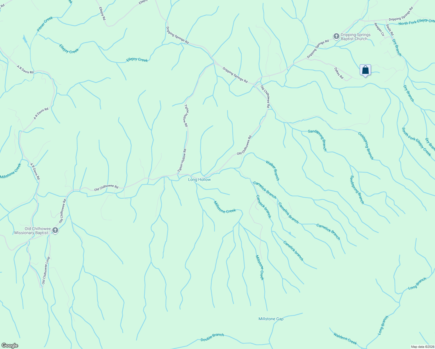 map of restaurants, bars, coffee shops, grocery stores, and more near 1477 Old Chilhowee Road in Seymour