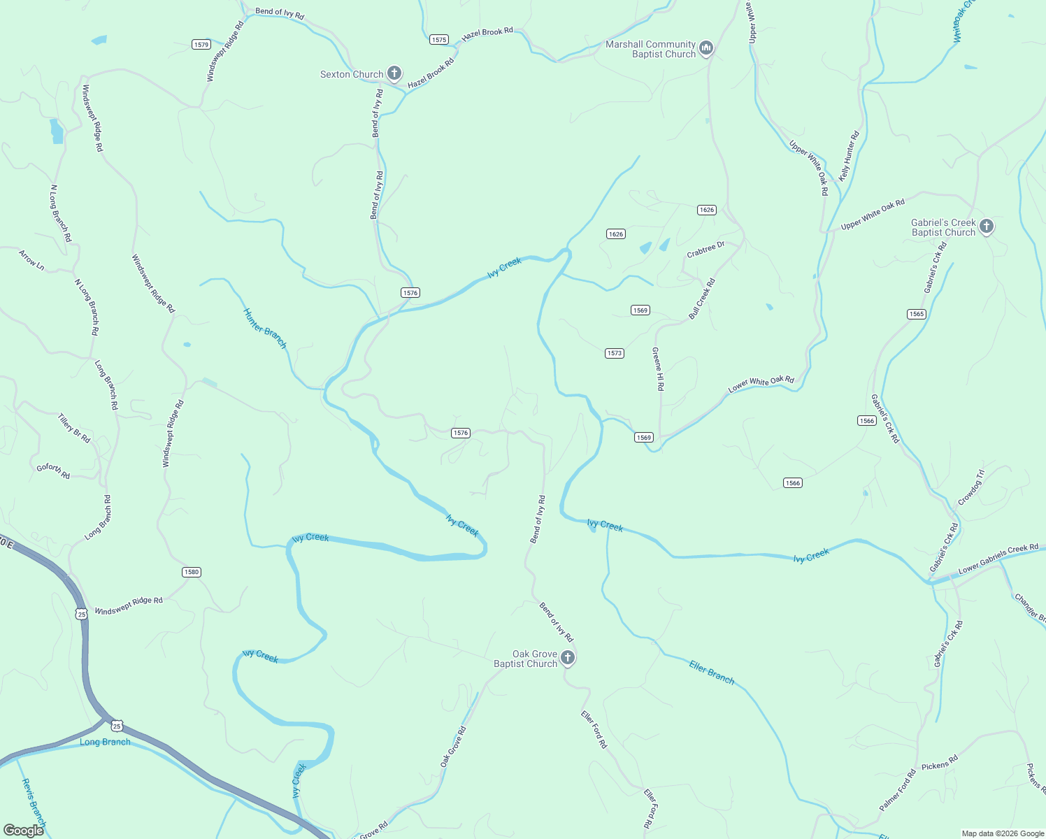 map of restaurants, bars, coffee shops, grocery stores, and more near 98 River Top Road in Marshall