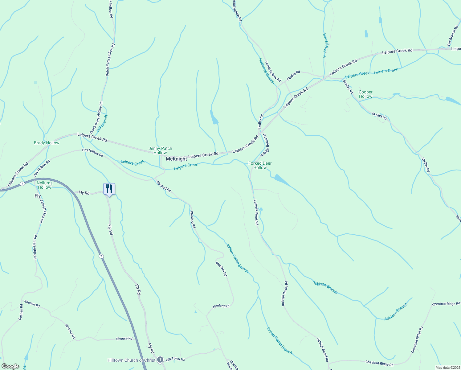 map of restaurants, bars, coffee shops, grocery stores, and more near 3557 Raleigh Beard Road in Santa Fe