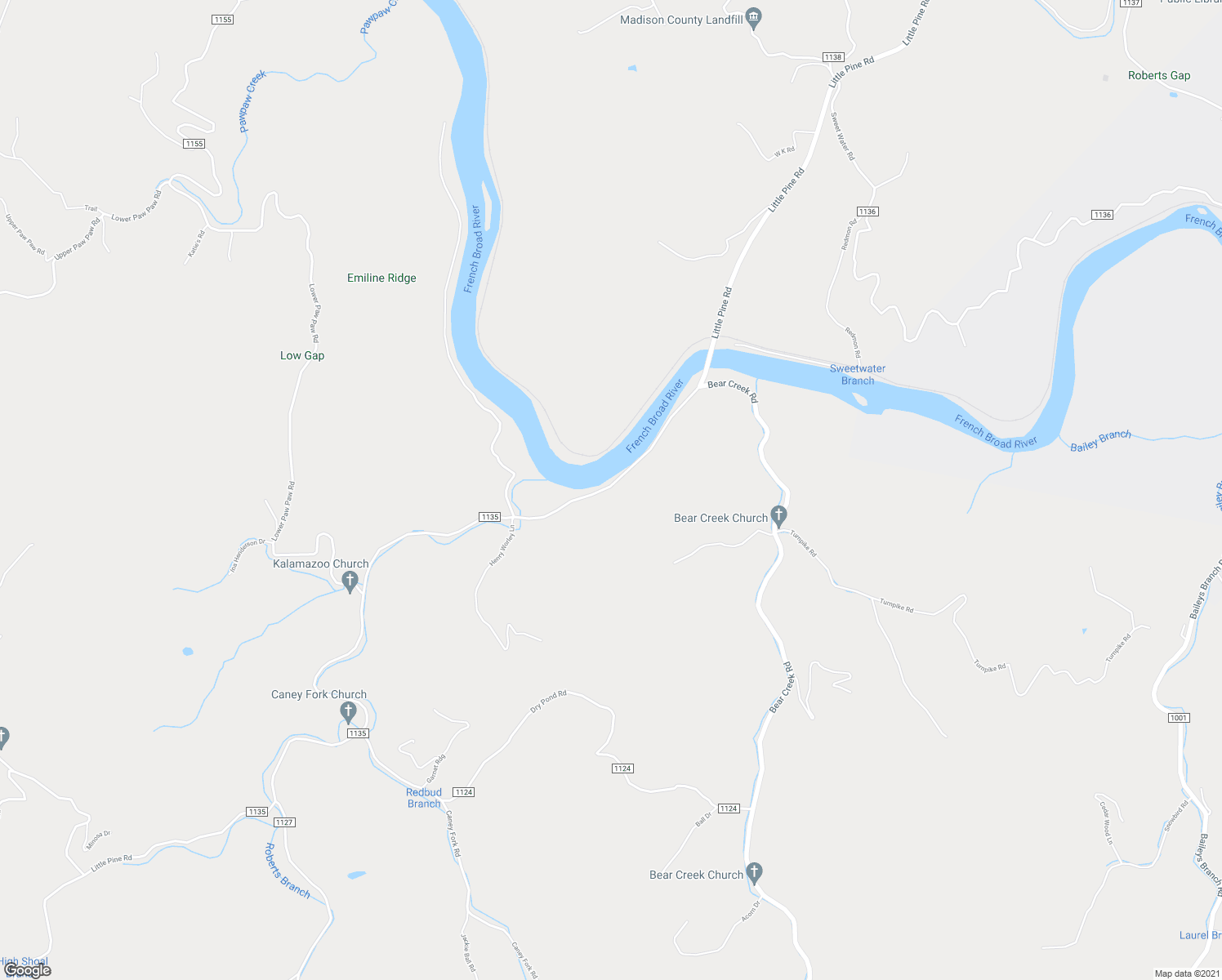 map of restaurants, bars, coffee shops, grocery stores, and more near 206 Little Foster Creek Road in Marshall