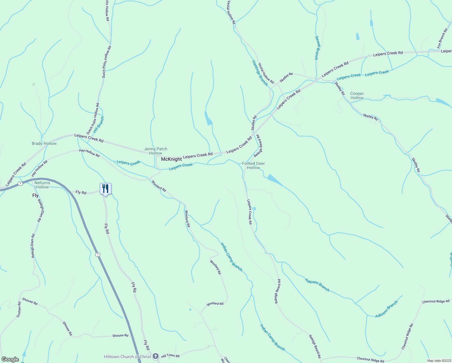map of restaurants, bars, coffee shops, grocery stores, and more near 3557 Raleigh Beard Road in Santa Fe