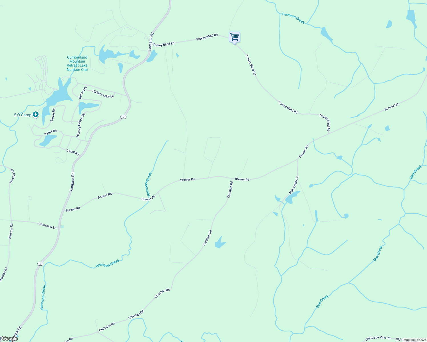 map of restaurants, bars, coffee shops, grocery stores, and more near 80 Daymon Circle in Crossville