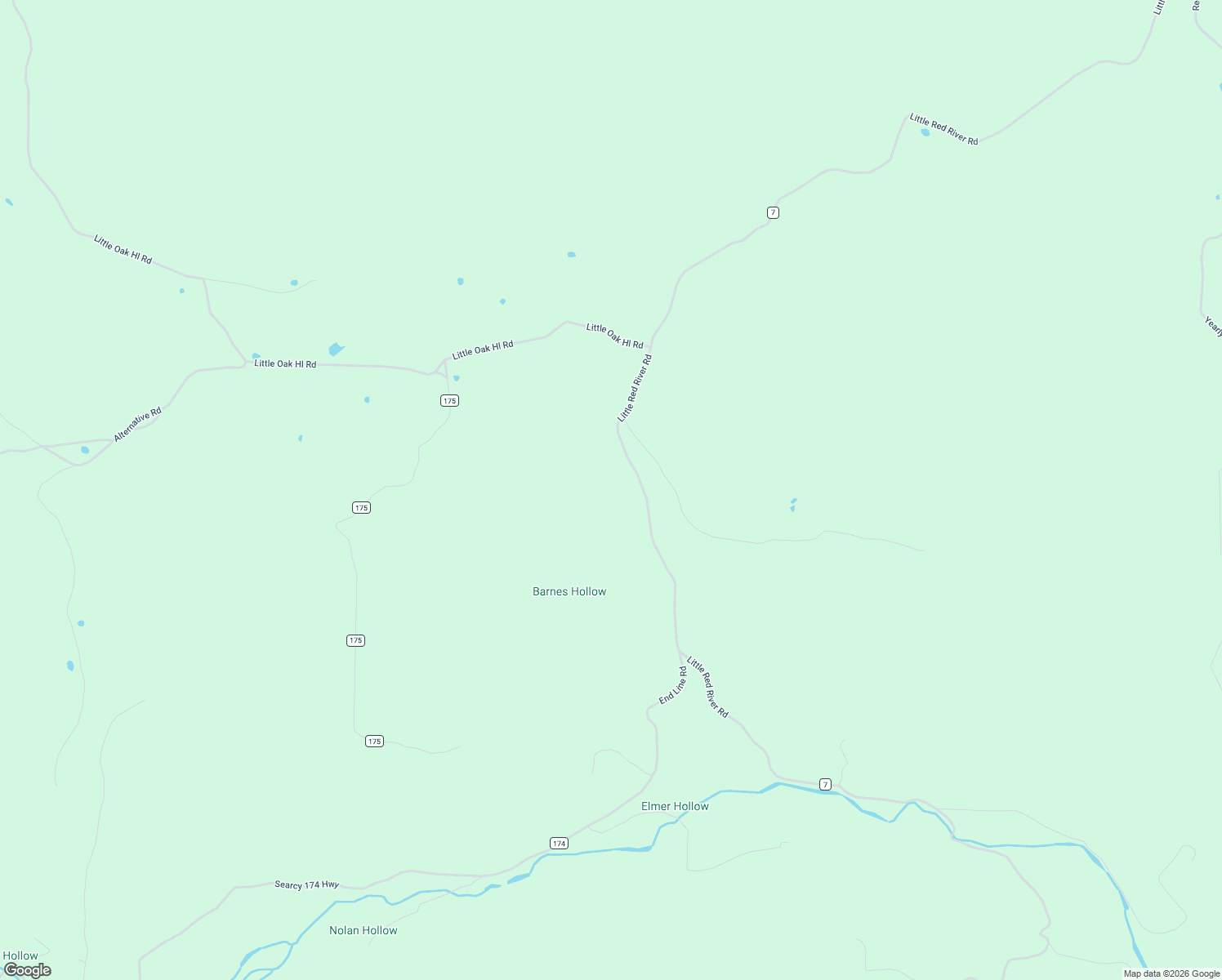 map of restaurants, bars, coffee shops, grocery stores, and more near 2726 Little Red River Road in Marshall