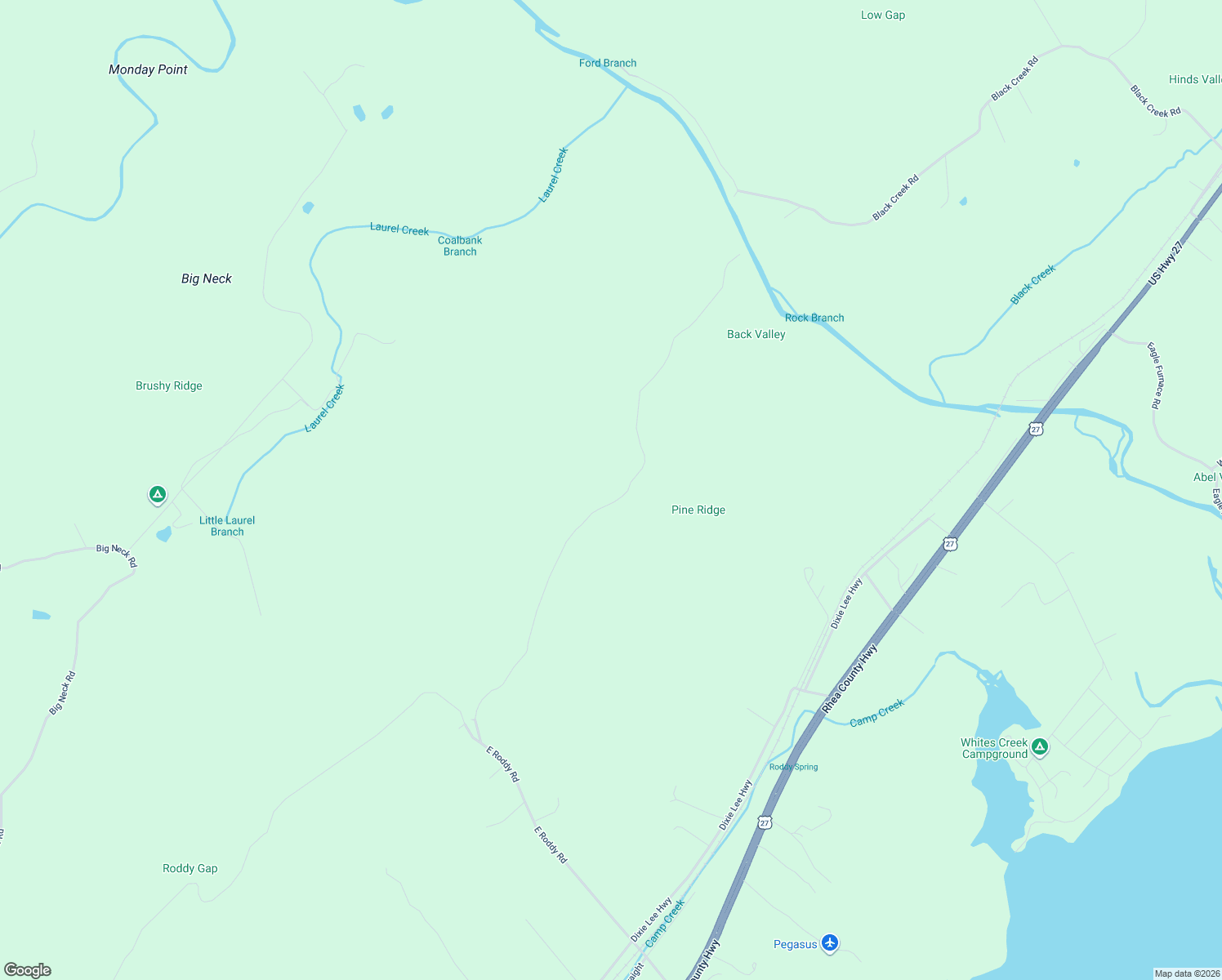 map of restaurants, bars, coffee shops, grocery stores, and more near 1055 Clifton Cemetery Road in Spring City