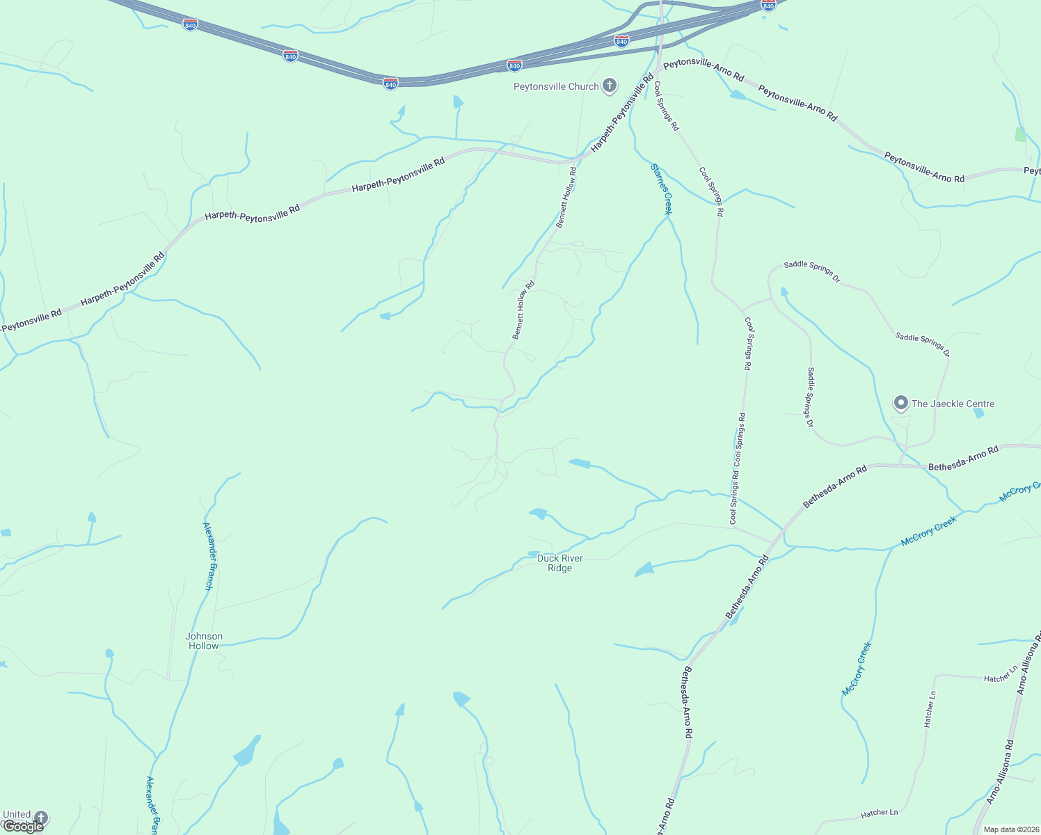 map of restaurants, bars, coffee shops, grocery stores, and more near 4696 Bennett Hollow Road in Thompson's Station