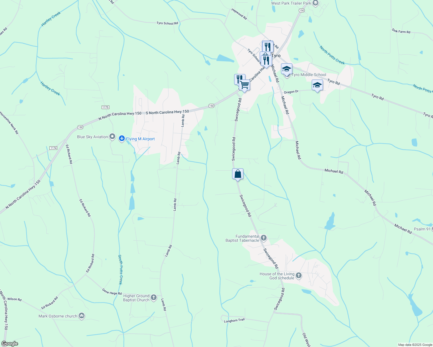 map of restaurants, bars, coffee shops, grocery stores, and more near 239 Greenview Ln in Linwood