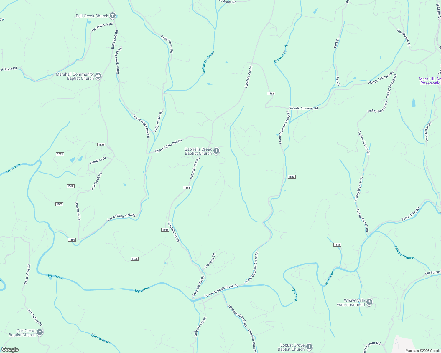 map of restaurants, bars, coffee shops, grocery stores, and more near 10 Tranquility Place in Mars Hill