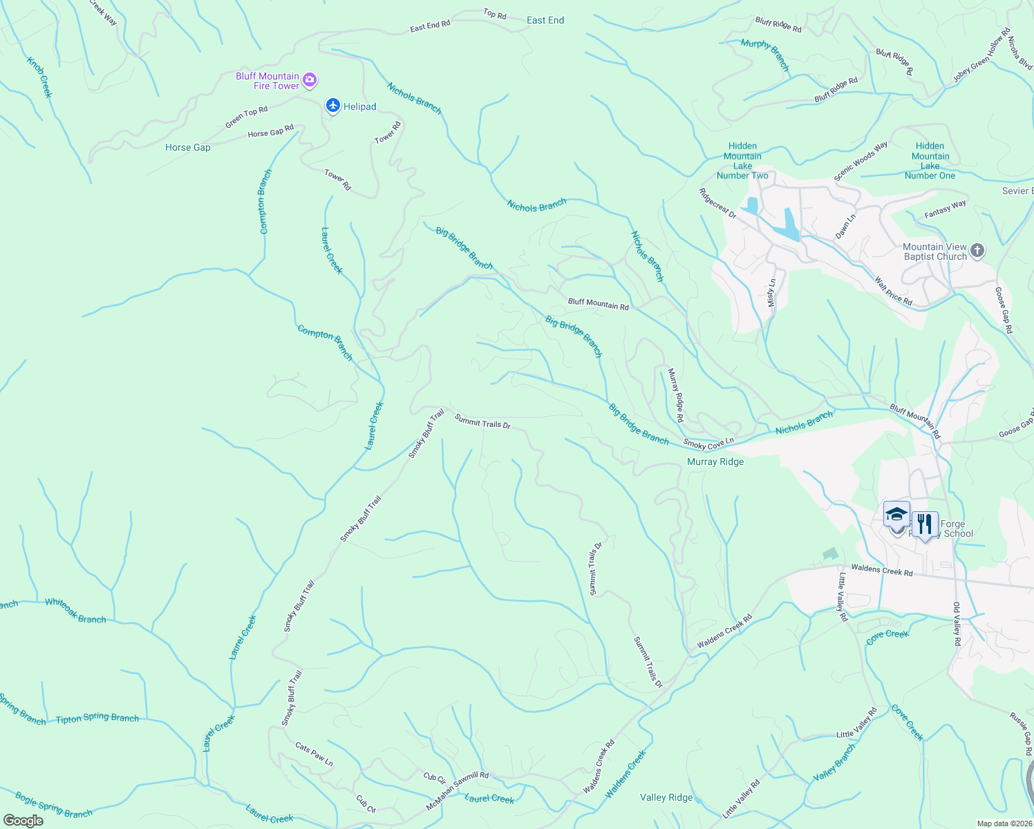map of restaurants, bars, coffee shops, grocery stores, and more near 2214 Windswept View Way in Pigeon Forge