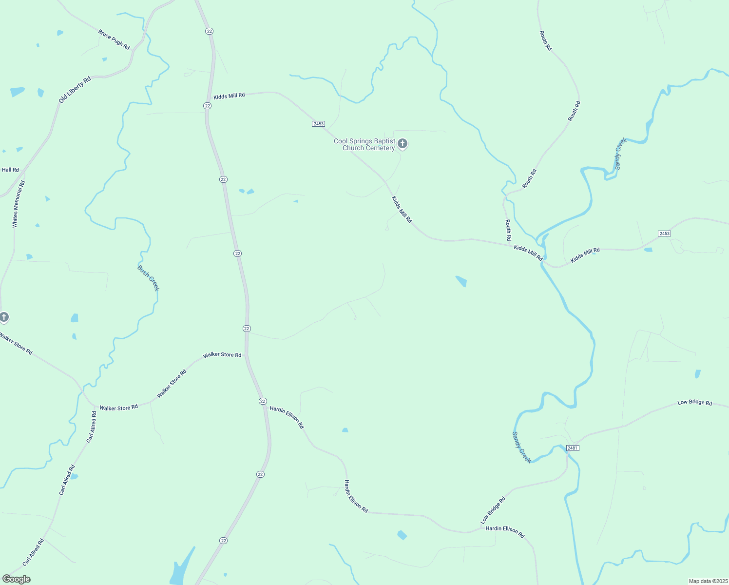 map of restaurants, bars, coffee shops, grocery stores, and more near 3871 Shady Brook Drive in Franklinville
