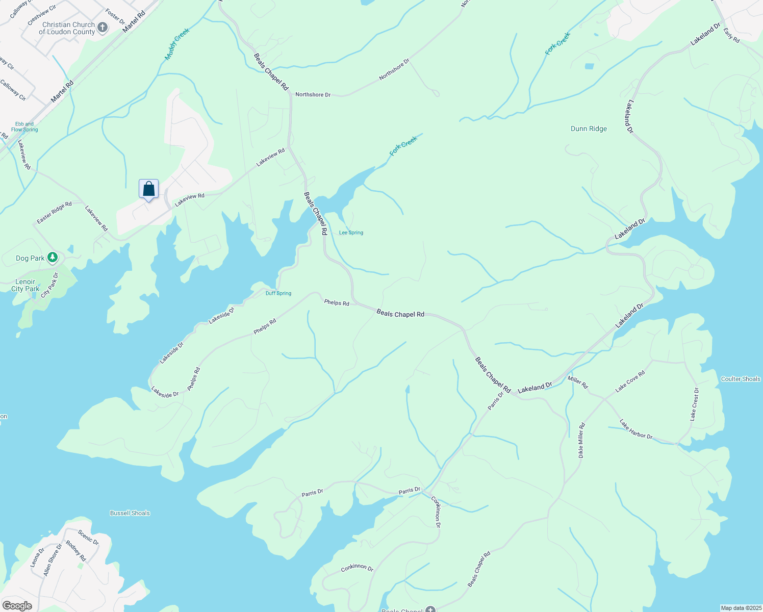 map of restaurants, bars, coffee shops, grocery stores, and more near 175A Fox Hunters Road in Lenoir City