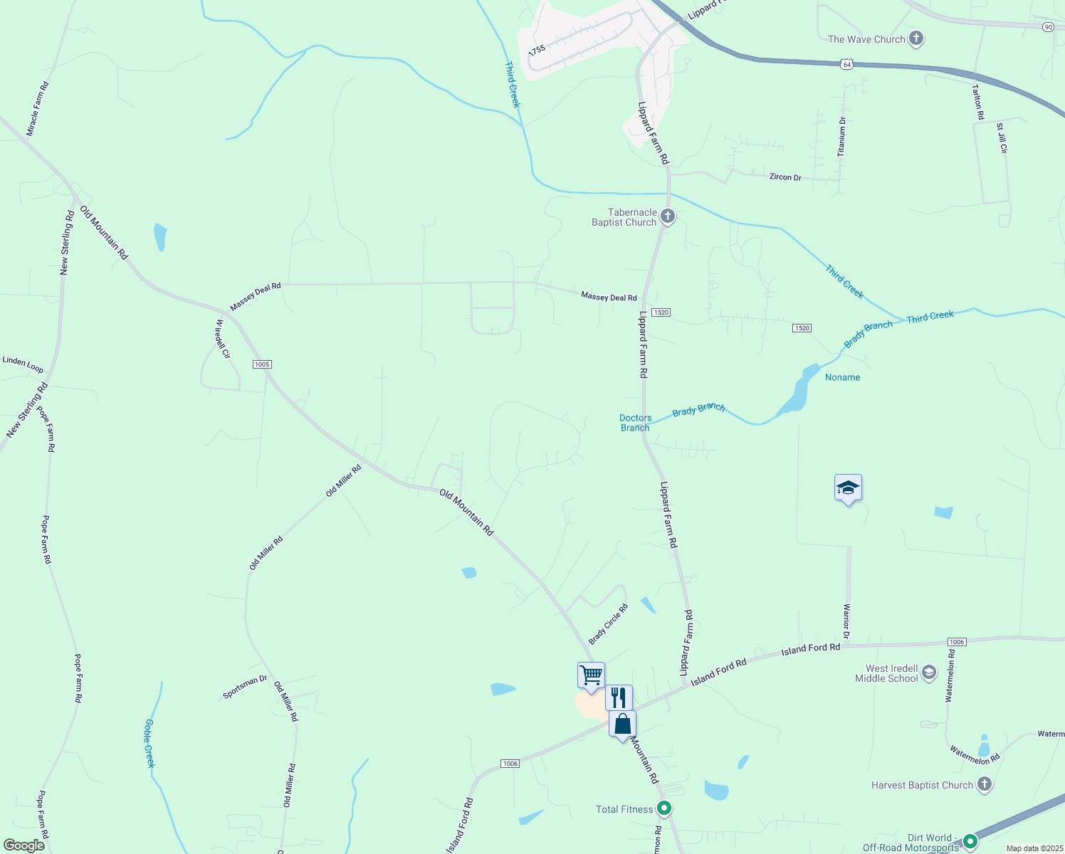 map of restaurants, bars, coffee shops, grocery stores, and more near 144 Alexander Knoll Drive in Statesville