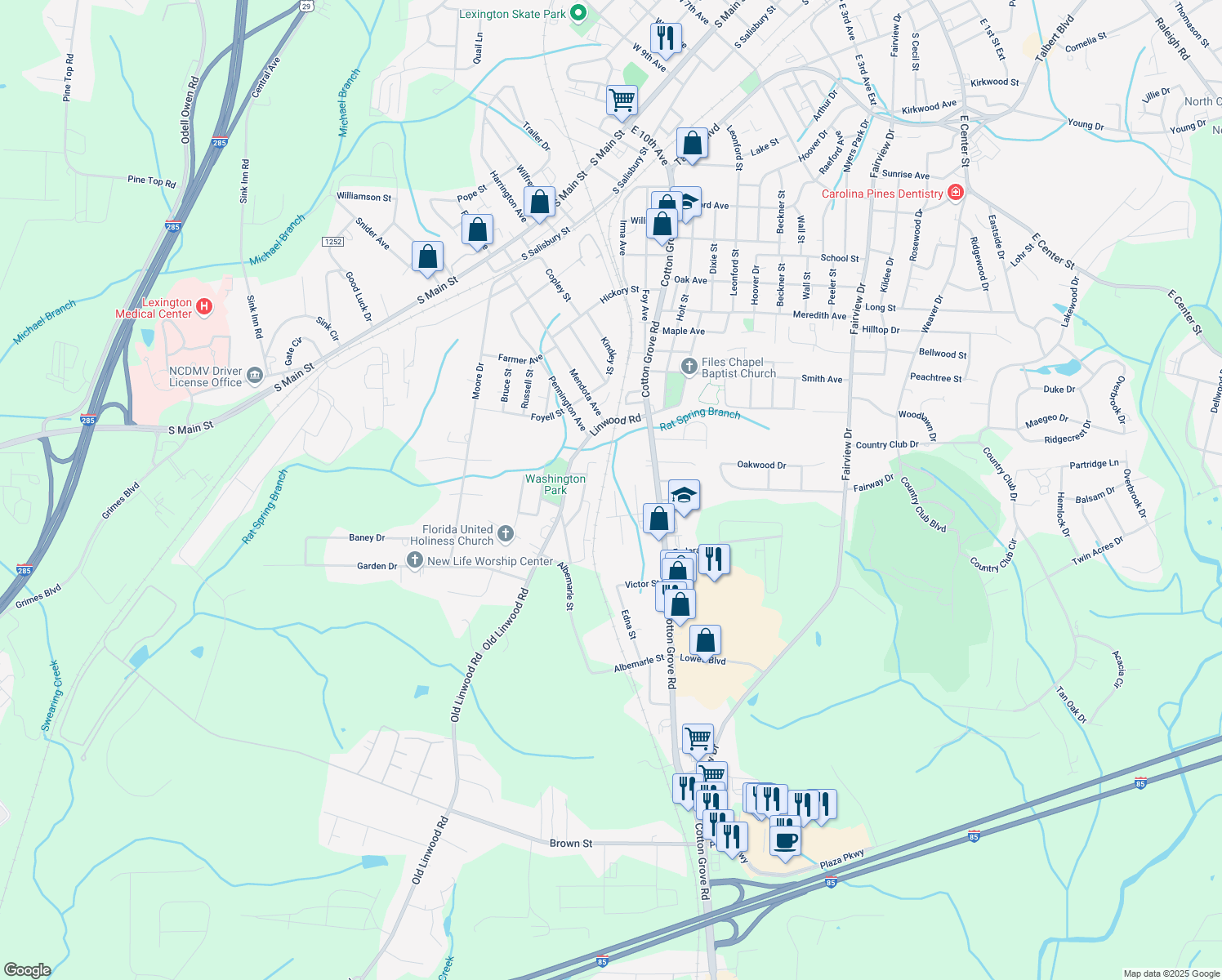 map of restaurants, bars, coffee shops, grocery stores, and more near 988 Ulysses Street in Lexington