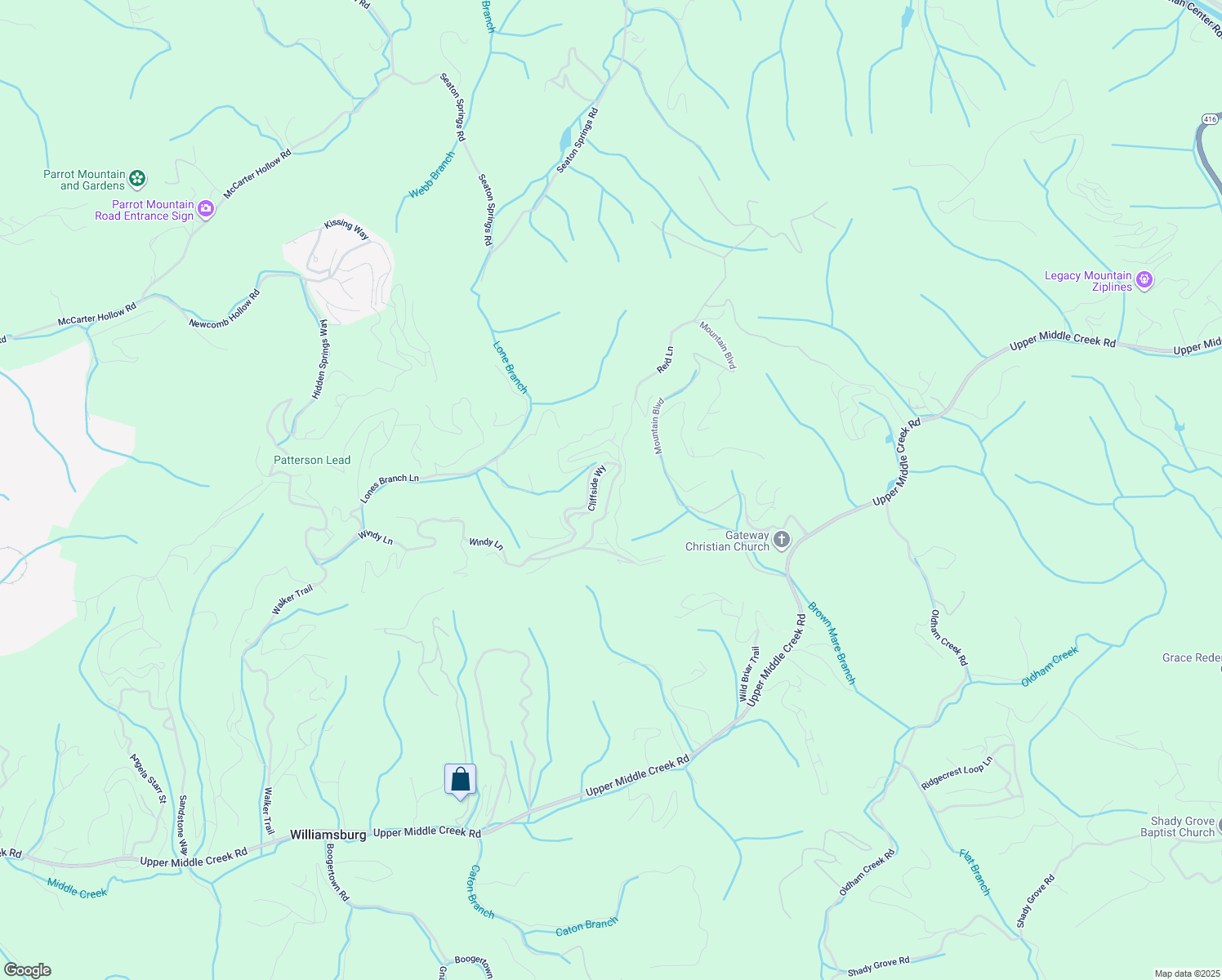 map of restaurants, bars, coffee shops, grocery stores, and more near 2855 Eaglecrest Way in Sevierville