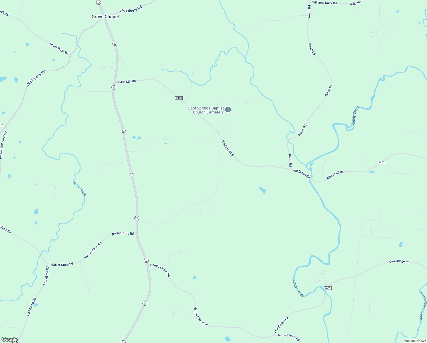 map of restaurants, bars, coffee shops, grocery stores, and more near 3951 Shady Brook Drive in Franklinville