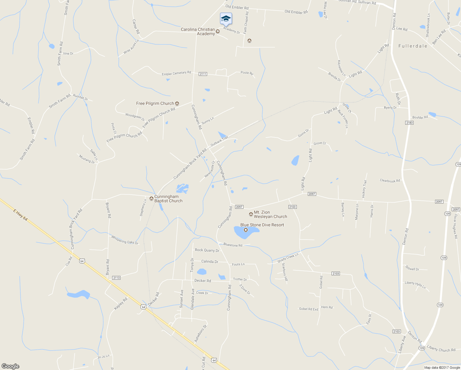 map of restaurants, bars, coffee shops, grocery stores, and more near 2691 Cunningham Road in Thomasville
