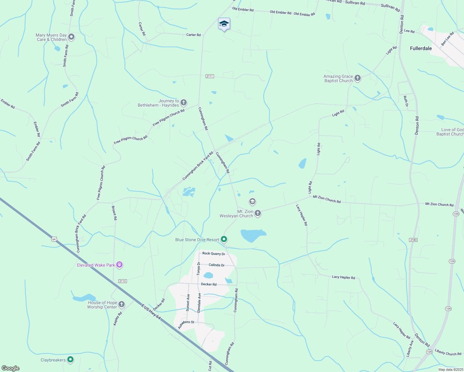 map of restaurants, bars, coffee shops, grocery stores, and more near 2676 Cunningham Road in Thomasville