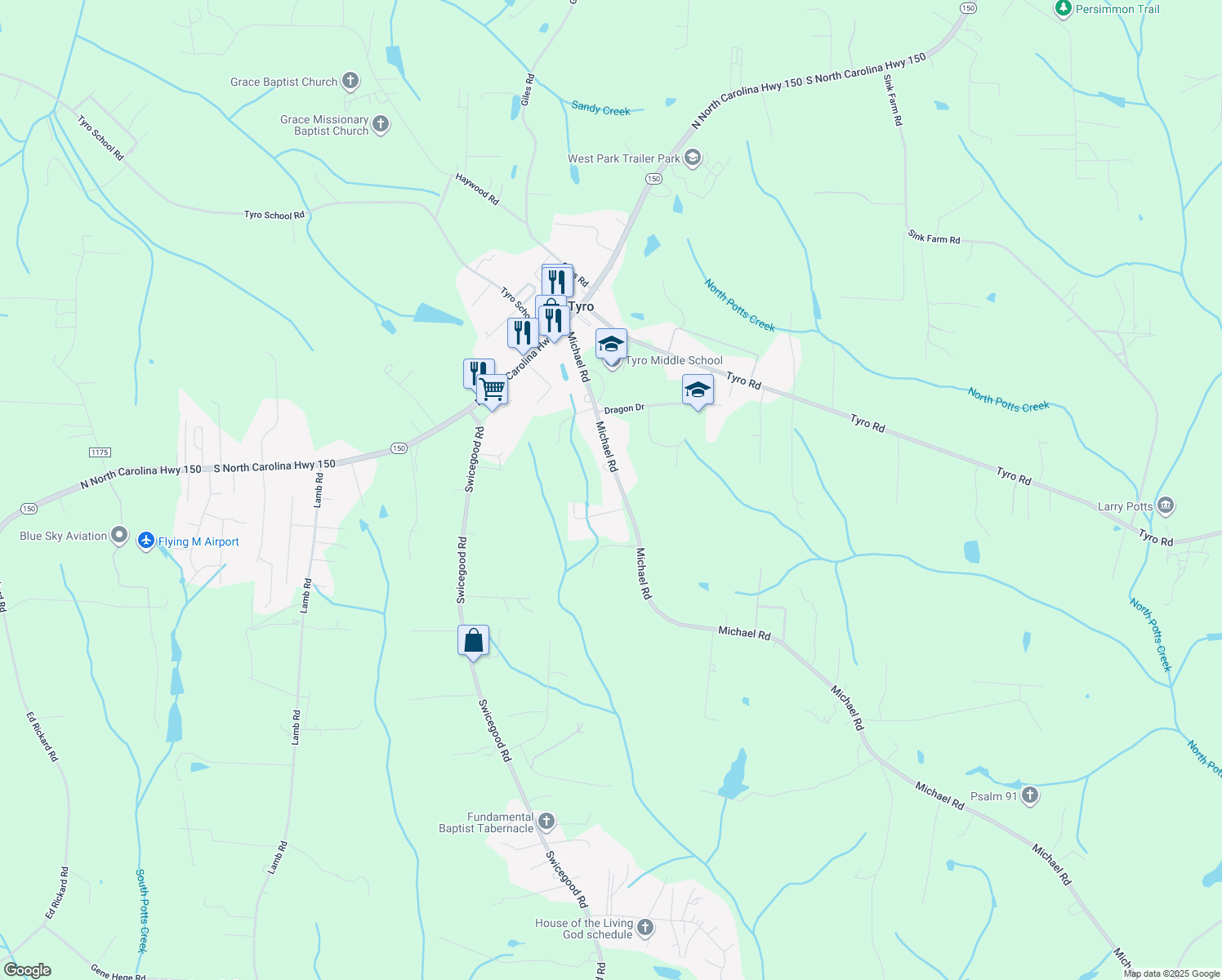 map of restaurants, bars, coffee shops, grocery stores, and more near 2641 Michael Road in Lexington