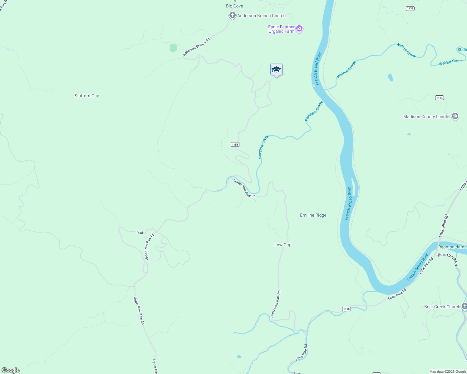 map of restaurants, bars, coffee shops, grocery stores, and more near 184 Katie's Road in Marshall
