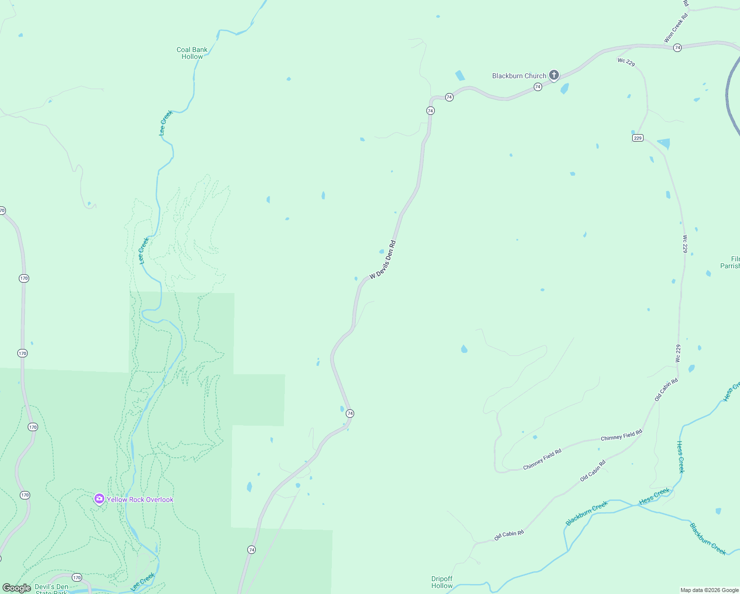map of restaurants, bars, coffee shops, grocery stores, and more near 10347 West Devils Den Road in Winslow