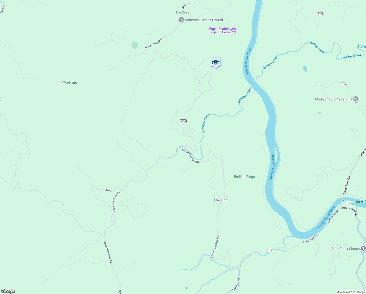 map of restaurants, bars, coffee shops, grocery stores, and more near 184 Katie's Road in Marshall